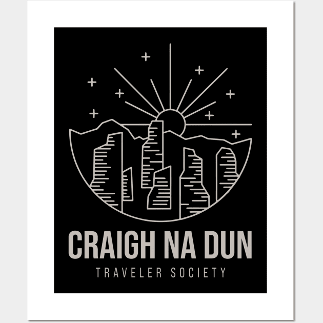 Outlander Craigh Na Dun Travelers Society Adult Charcoal Wall Art by devanpm